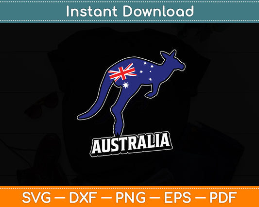 Australian Kangaroo Australia Flag Souvenir Aussie Souvenir Svg Digital Cutting File