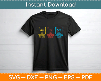 Autism Awareness Kids Elements Periodic Table ASD SVG Design