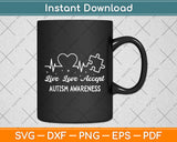 Autism Awareness Funny Heartbeat Svg Digital Cutting File