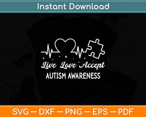 Autism Awareness Funny Heartbeat Svg Digital Cutting File