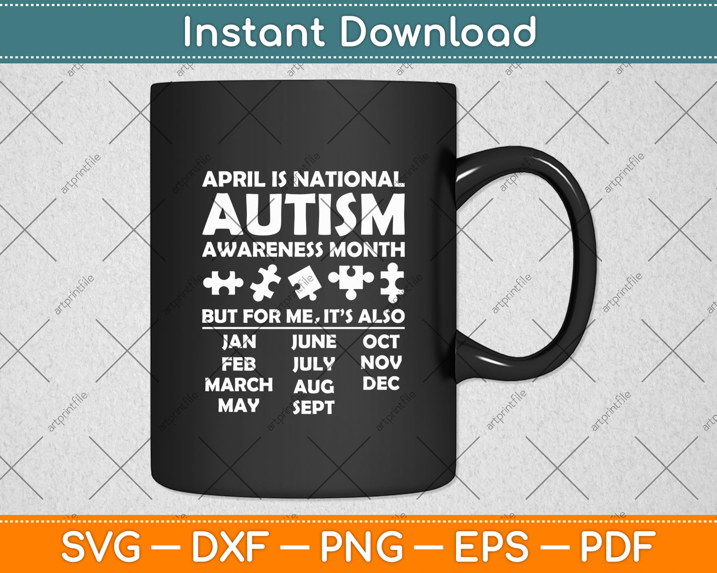 Autism Awareness Support Autism Kids for Mom Dad Svg Digital Cutting File