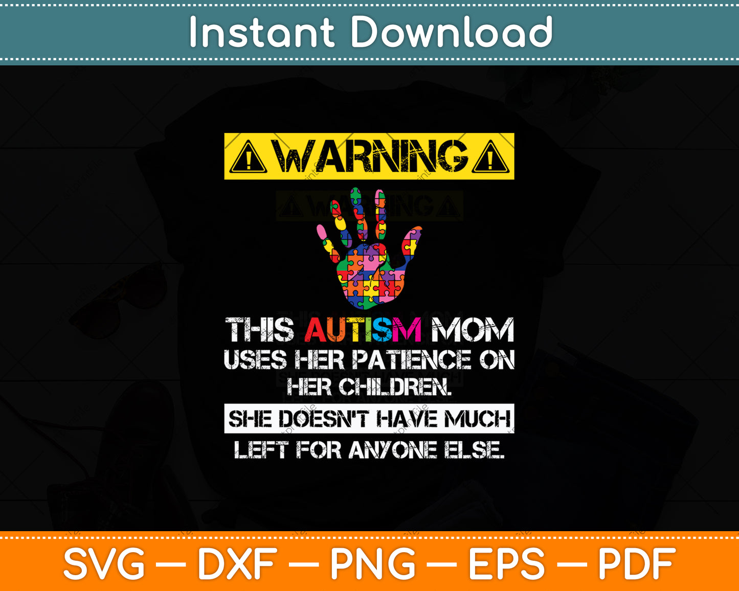 Autism Awareness Warning This Autism Mom Svg Digital Cutting File