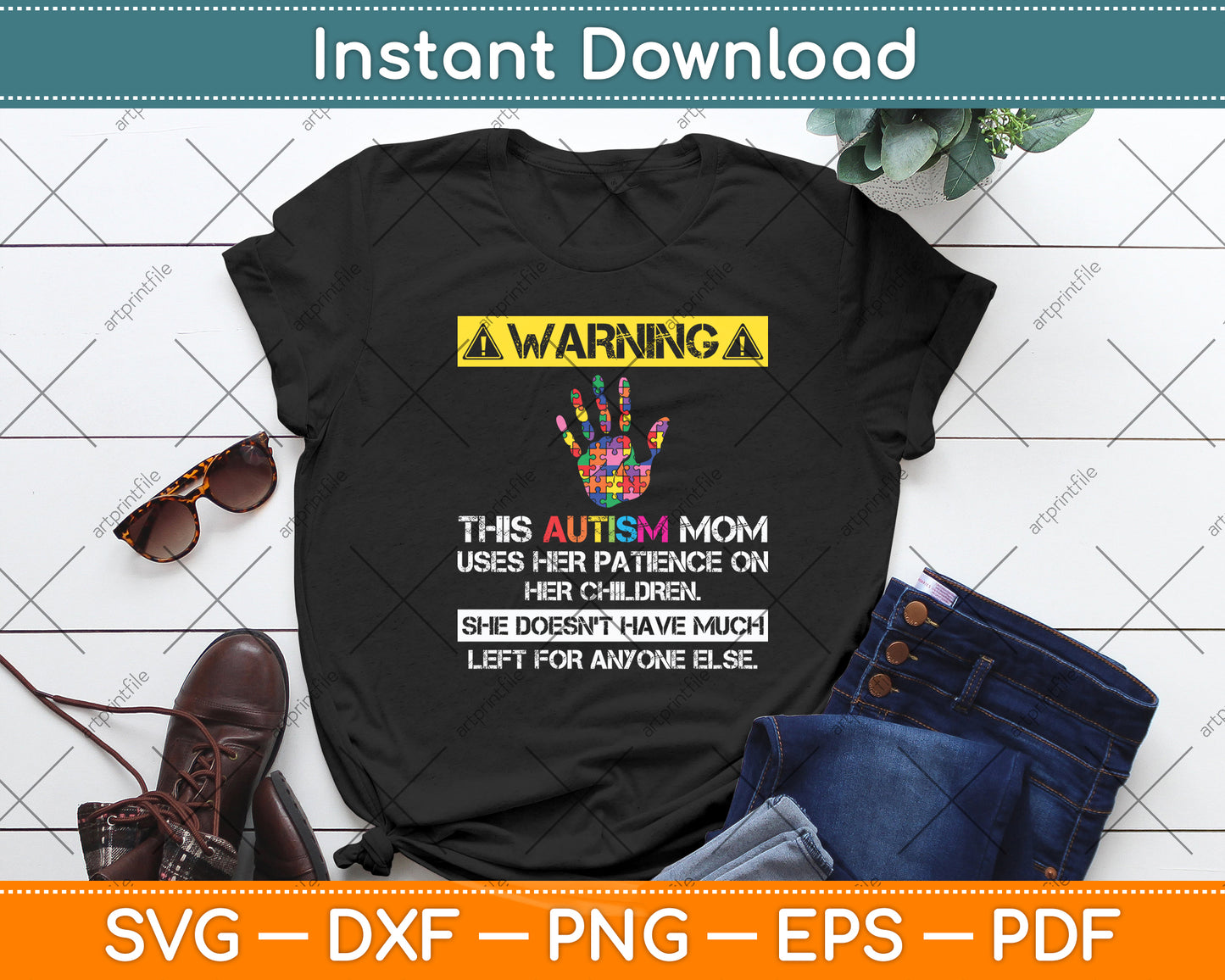 Autism Awareness Warning This Autism Mom Svg Digital Cutting File