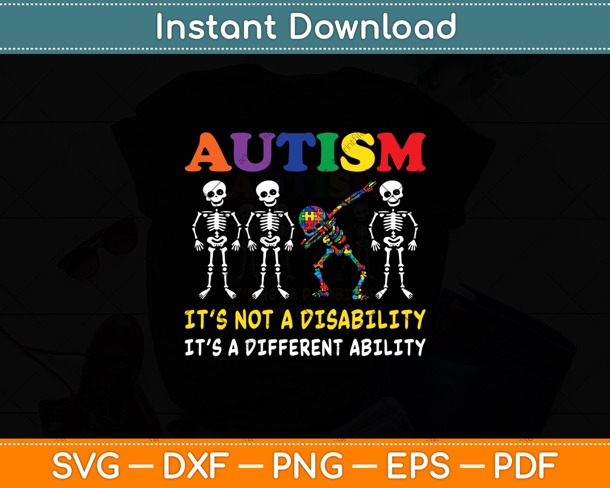 Autism It’s Not A Disability It’s A Different Ability Svg Digital Cutting File