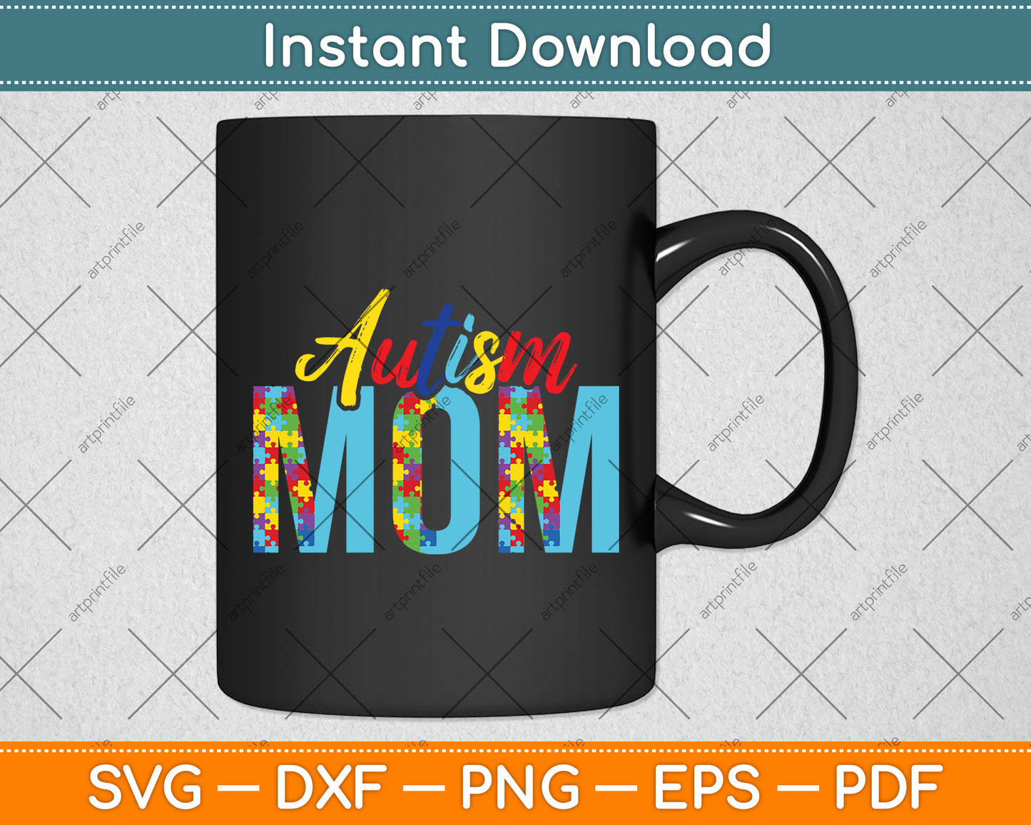 Autism Mom Life Puzzle Mothers Day Svg Digital Cutting File