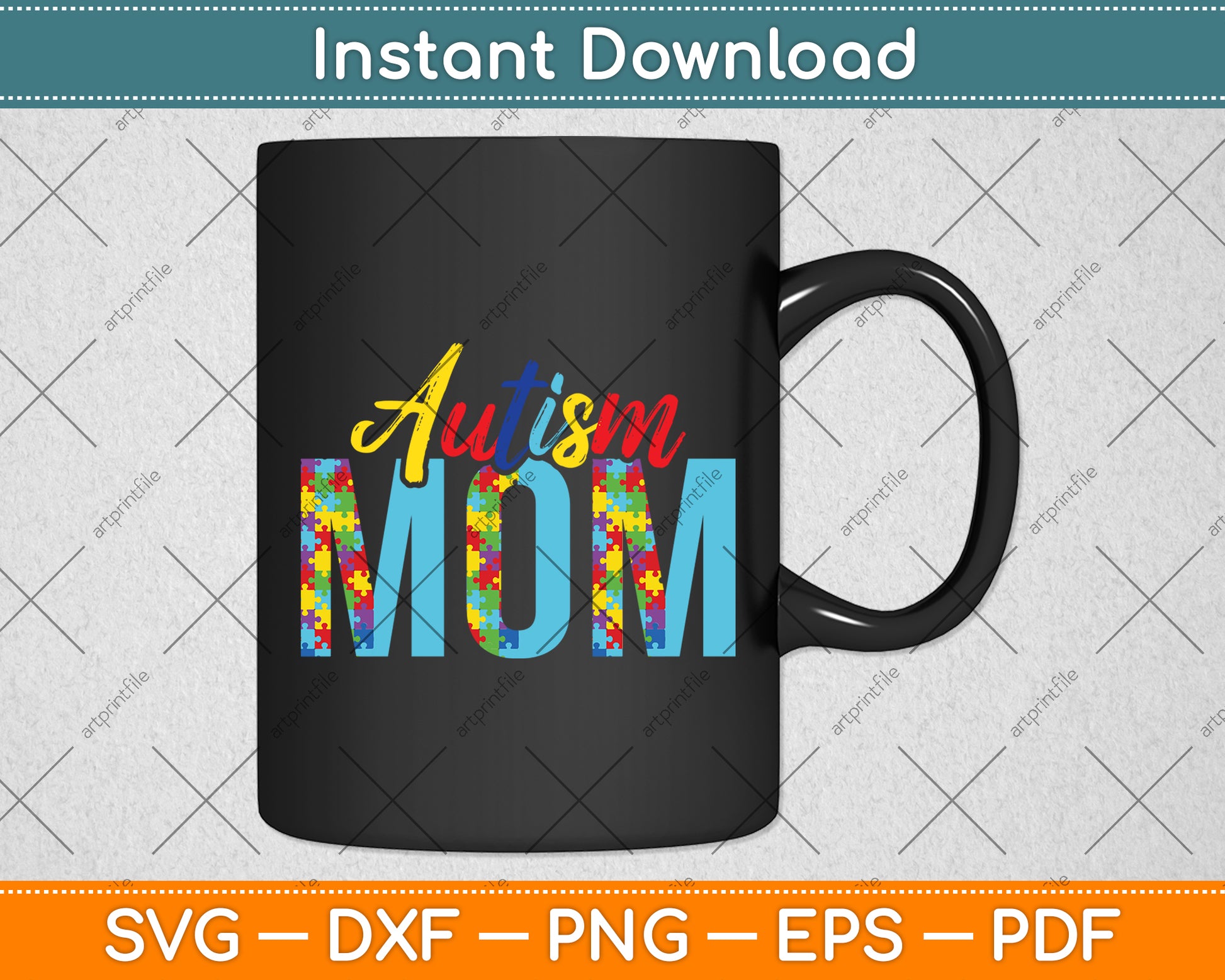 Autism Mom Life Puzzle Mothers Day Svg Digital Cutting File