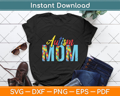 Autism Mom Life Puzzle Mothers Day Svg Digital Cutting File