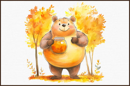 Autumn Animals Clipart PNG Bundle Cute Woodland Fall Animal Collection