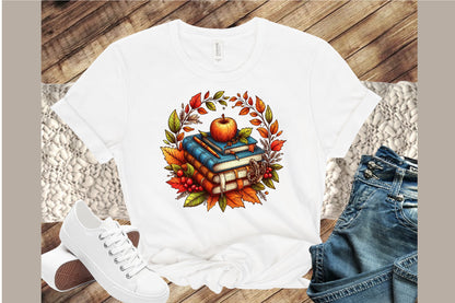 Autumn Books PNG Bundle Cozy Fall Book Lover Sublimation Clipart