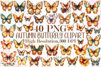 Autumn Butterfly PNG Bundle Fall Butterfly Sublimation Clipart
