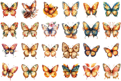 Autumn Butterfly PNG Bundle Fall Butterfly Sublimation Clipart
