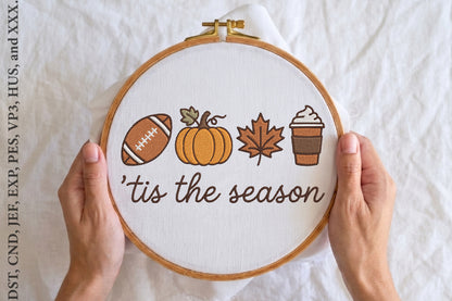 Autumn Embroidery Design – Beautiful Fall Machine Embroidery Pattern, Cozy Seasonal Embroidery Design