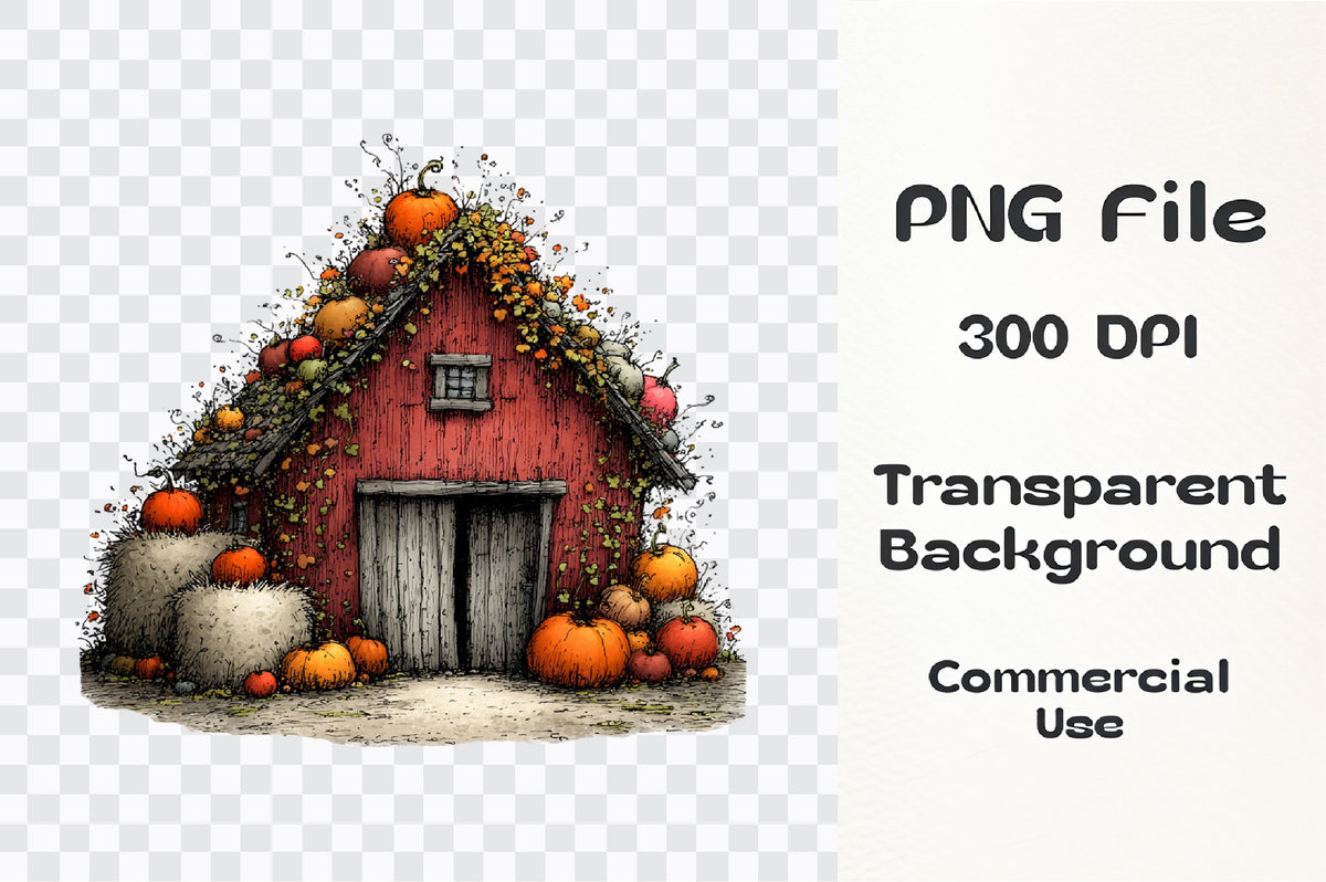 Autumn Farm Whimsical Clipart PNG | 25 PNG Fall Farm Bundle