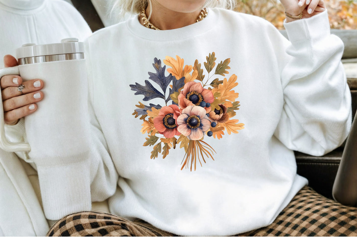 Autumn Floral PNG Bundle Fall Flower Watercolor Clipart