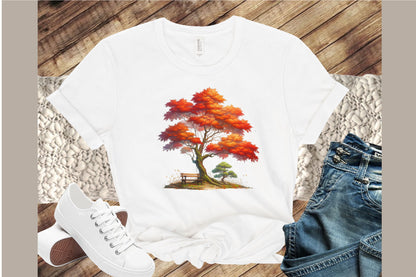Autumn Maple Tree PNG Bundle Fall Tree Sublimation Clipart