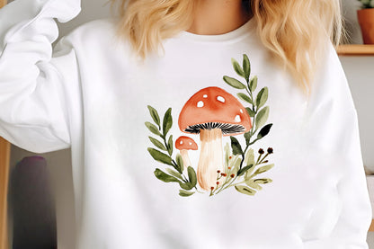 Autumn Mushroom With Leaves Clipart