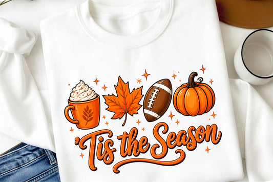 Autumn PNG Tis The Season Fall Pumpkin Harvest Sublimation