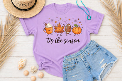 This Is The Season Autumn PNG Cute Fall Coffee Pumpkin Football Sublimation Design