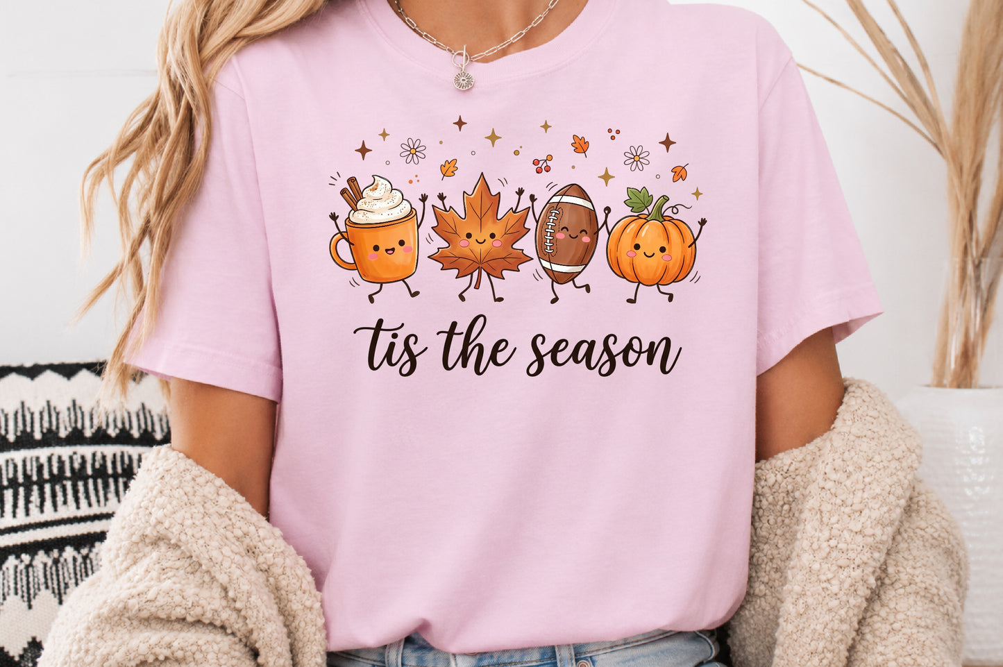 This Is The Season Autumn PNG Cute Fall Coffee Pumpkin Football Sublimation Design