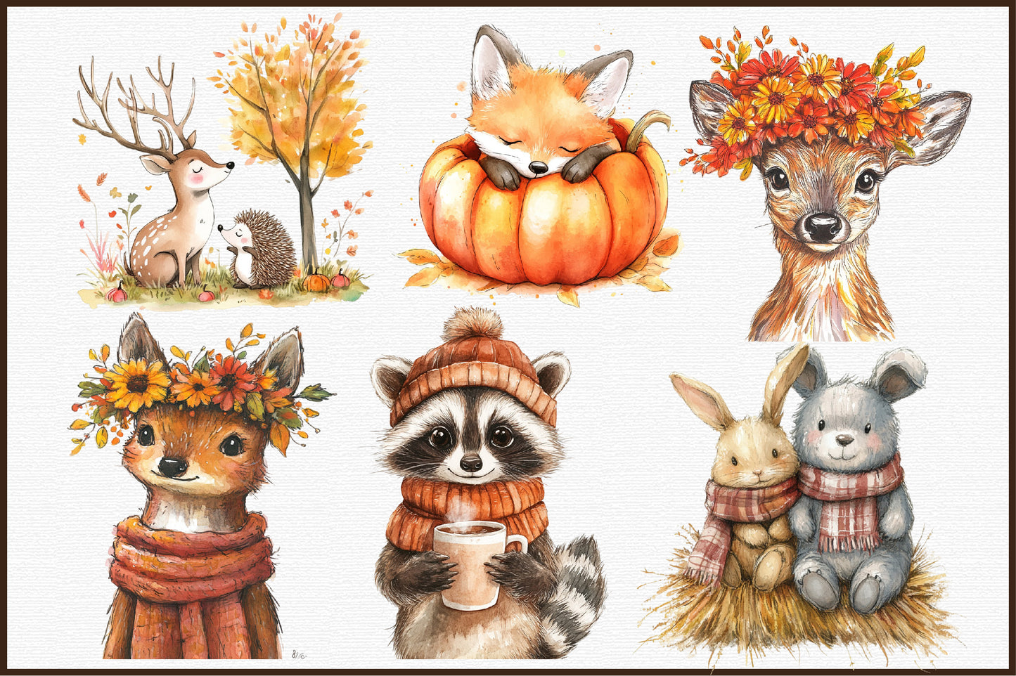 Autumn Fall Animals PNG Bundle Woodland Animal Clipart