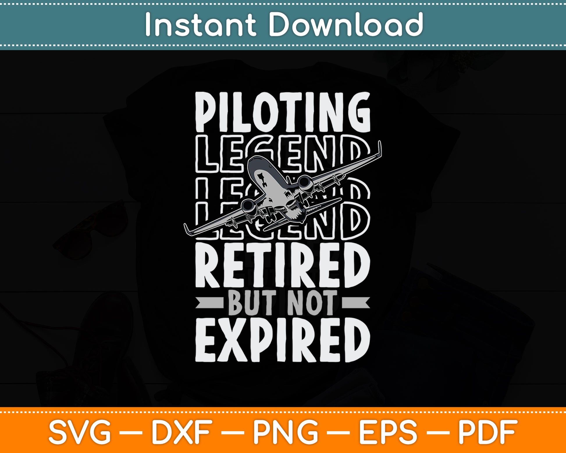 Aviator Retired Flying Aircraft Aviation Fly Airplane Pilot Svg Png Dxf Digital Cutting File
