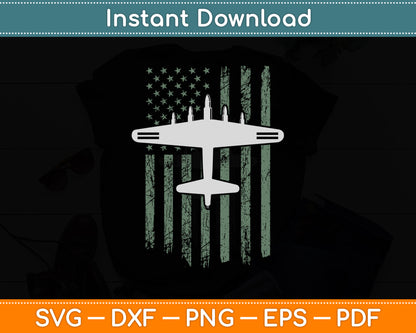 B17 Bomber WW2 Plane Aircraft USA Flag Veteran Pilot Svg Png Dxf Digital Cutting File