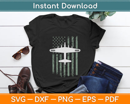 B17 Bomber WW2 Plane Aircraft USA Flag Veteran Pilot Svg Png Dxf Digital Cutting File
