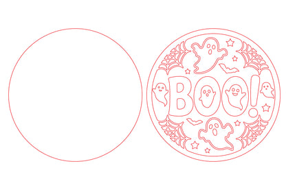 BOO Halloween Round Door Hanger SVG