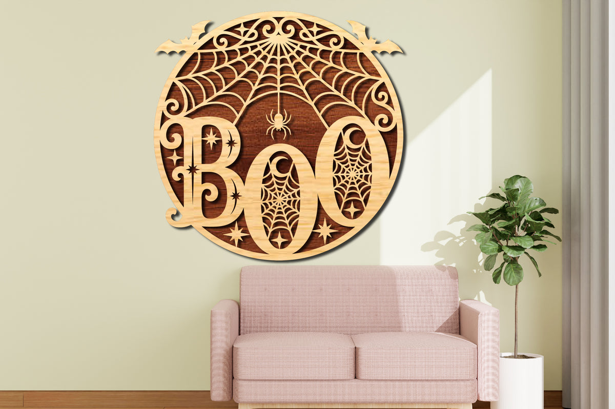 BOO Halloween Door Sign SVG