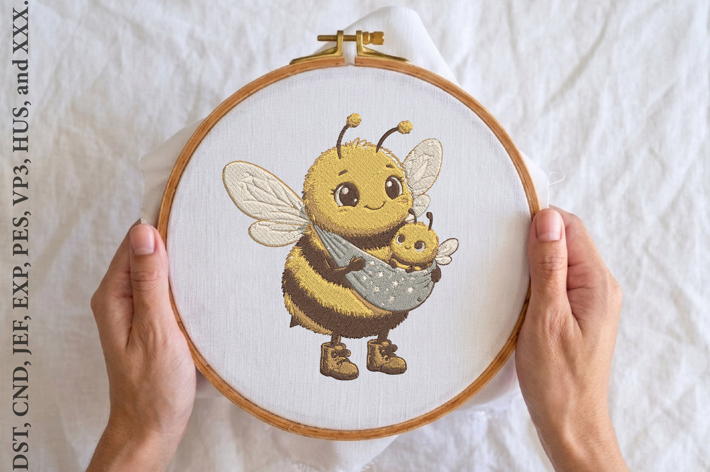 Baby Bee Embroidery Design – Cute Baby Honey Bee Machine Embroidery Pattern, Adorable Insect & Nature Embroidery Design