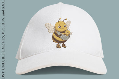 Baby Bee Embroidery Design – Cute Baby Honey Bee Machine Embroidery Pattern, Adorable Insect & Nature Embroidery Design