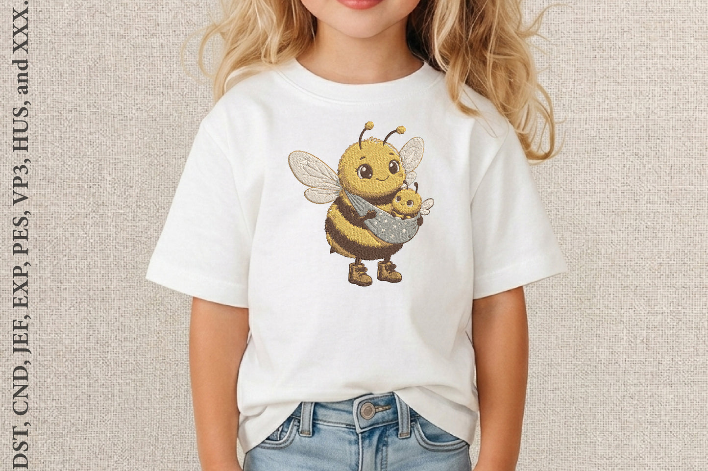 Baby Bee Embroidery Design – Cute Baby Honey Bee Machine Embroidery Pattern, Adorable Insect & Nature Embroidery Design