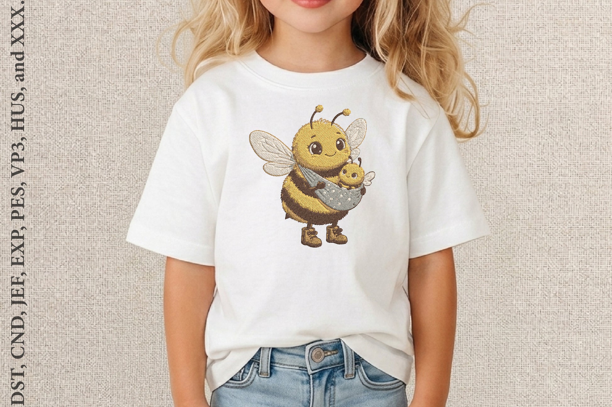 Baby Bee Embroidery Design – Cute Baby Honey Bee Machine Embroidery Pattern, Adorable Insect & Nature Embroidery Design