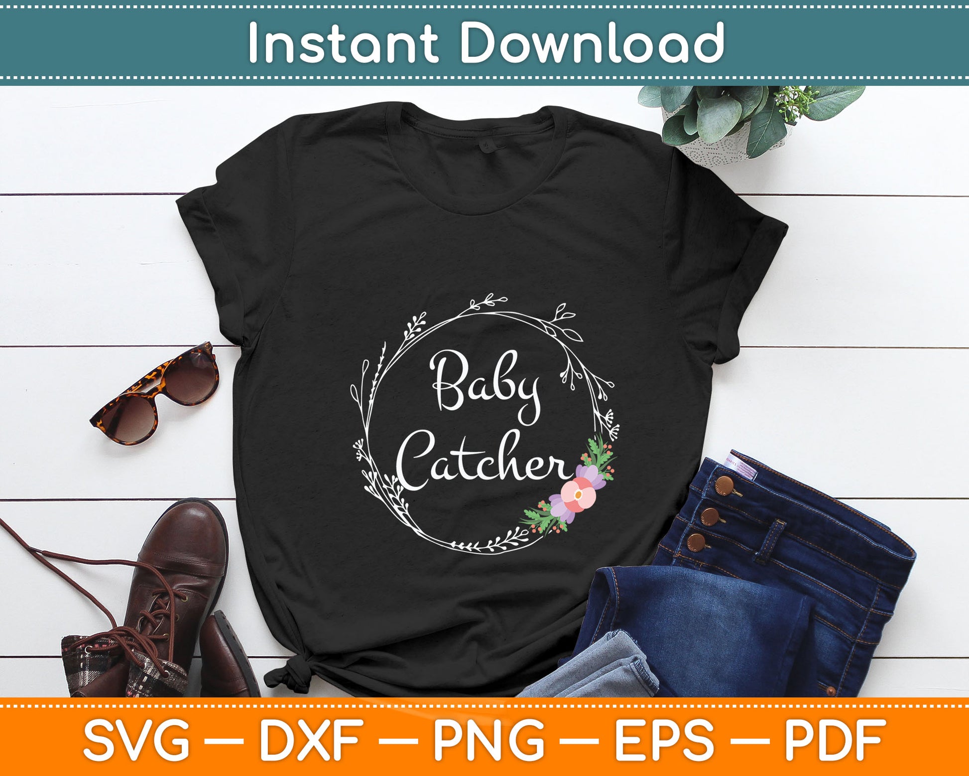 Baby Catcher Midwife Svg Digital Cutting File