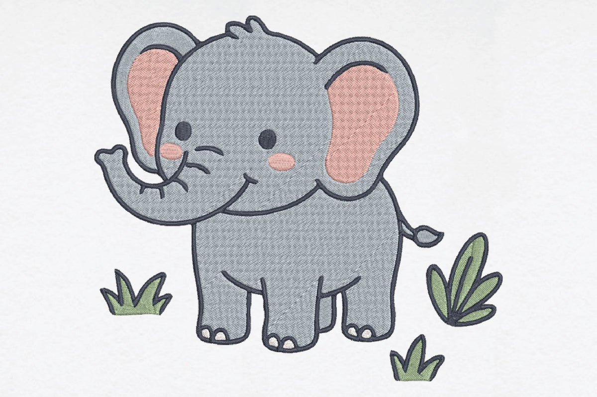 Baby Elephant Embroidery Design