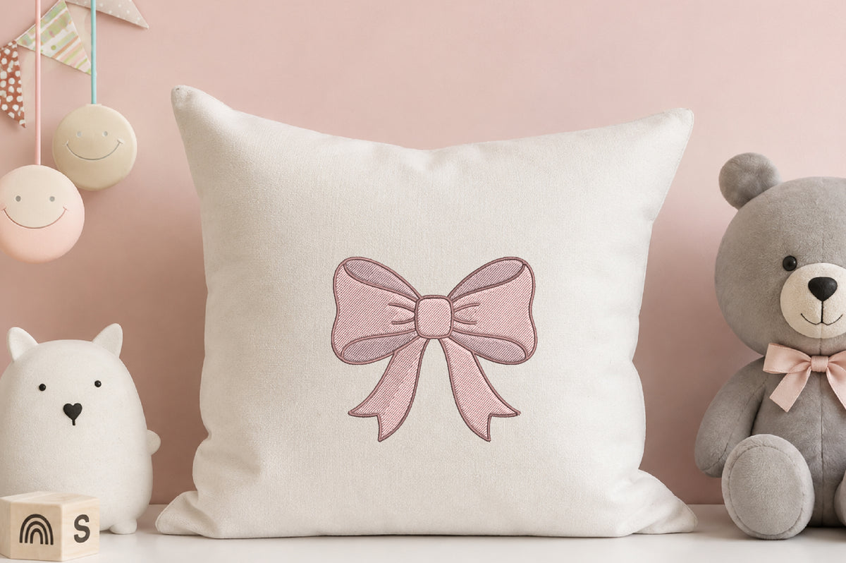 Baby Girl Bow Embroidery Design