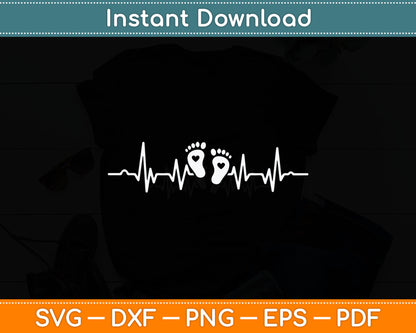 Baby Heartbeat Pregnancy Midwife Doula Svg Digital Cutting File