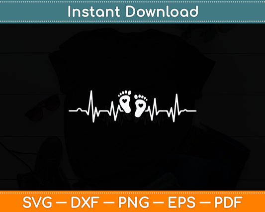 Baby Heartbeat Pregnancy Midwife Doula Svg Digital Cutting File