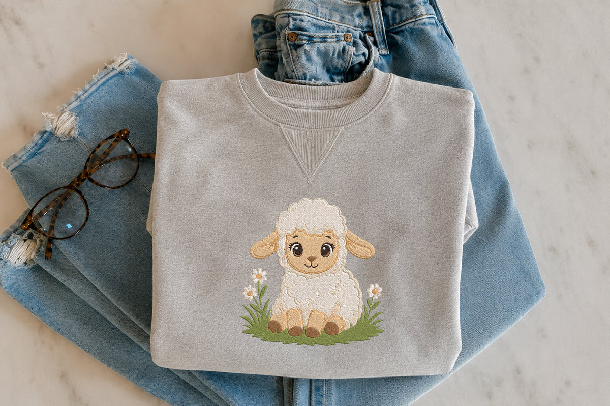 Baby Lamb Embroidery Design