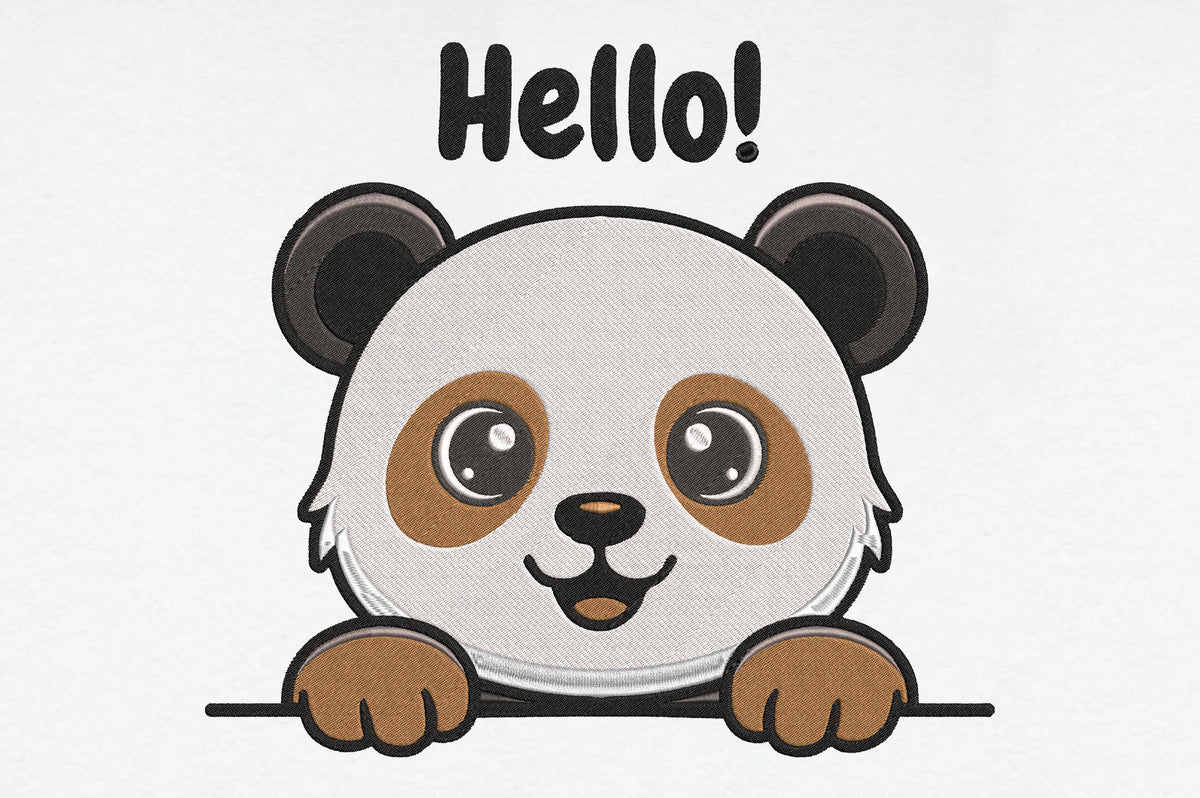 Baby Panda Embroidery Design