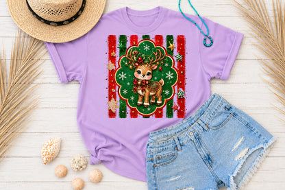 Cute Baby Reindeer PNG Christmas Deer Holiday Sublimation Design