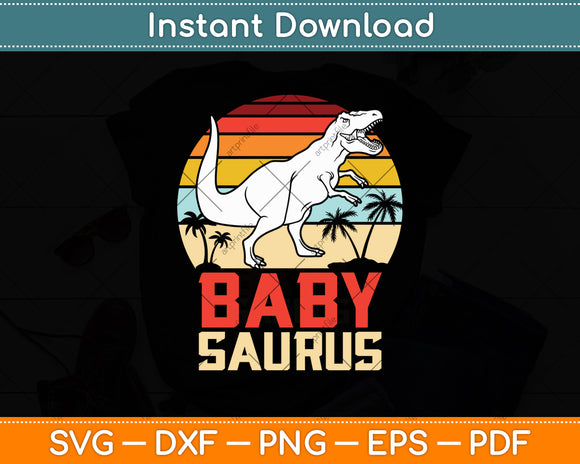 Baby Saurus Dinosaur Retro Vintage Svg Digital Cutting File