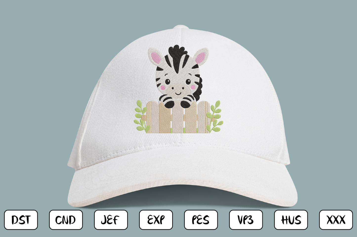 Cute Baby Zebra Embroidery Design, Adorable Zebra Machine Embroidery Pattern, Kawaii Zebra Embroidery Design