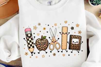 Back to School Doodles PNG Cute School Supplies Teacher Sublimation
