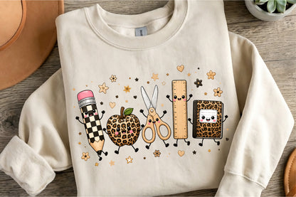Back to School Doodles PNG Cute School Supplies Teacher Sublimation