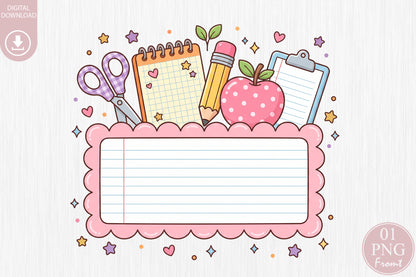 Back to School Monogram Sublimation PNG