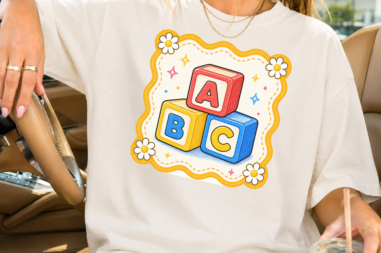 Back to School ABC Blocks PNG Cute Alphabet Sublimation