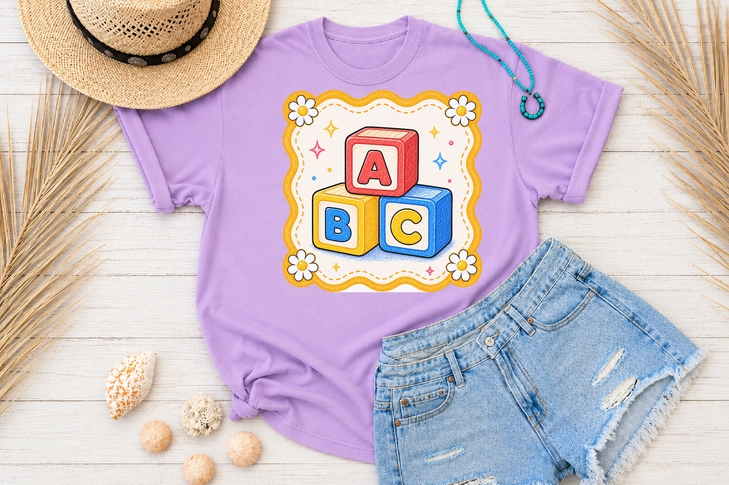 Back to School ABC Blocks PNG Cute Alphabet Sublimation