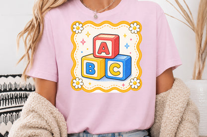 Back to School ABC Blocks PNG Cute Alphabet Sublimation