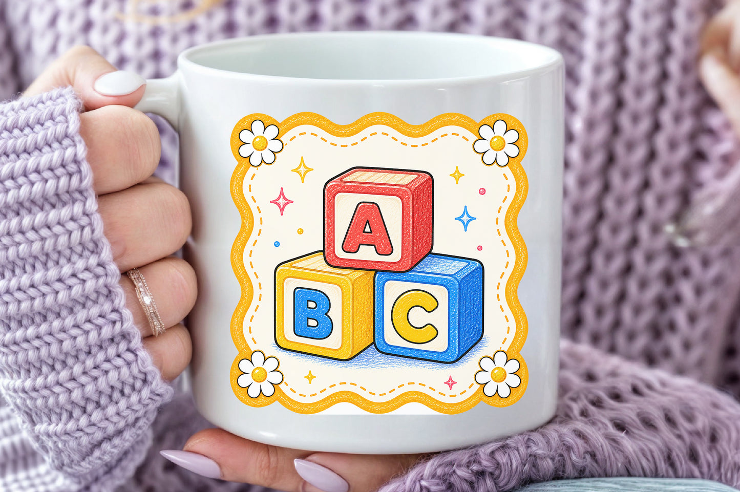 Back to School ABC Blocks PNG Cute Alphabet Sublimation